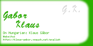 gabor klaus business card